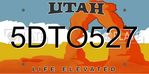 5DTO527 Utah License Plate