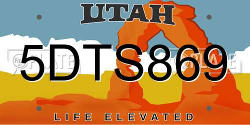 5DTS869 Utah License Plate