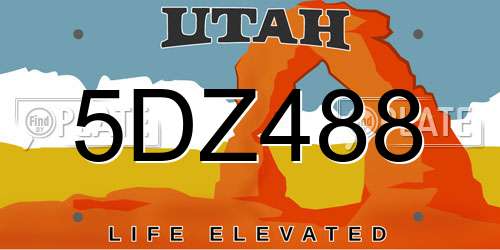 5DZ488 Utah License Plate