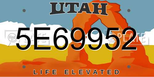5E69952 Utah License Plate