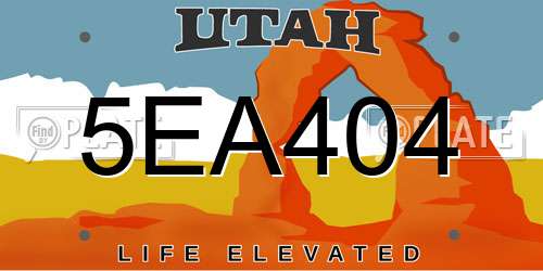 5EA404 Utah License Plate