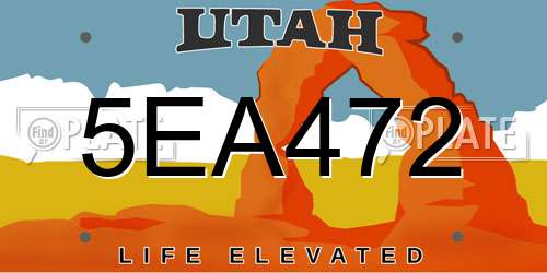 5EA472 Utah License Plate