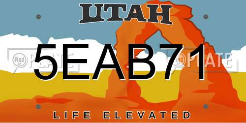 5EAB71 Utah License Plate
