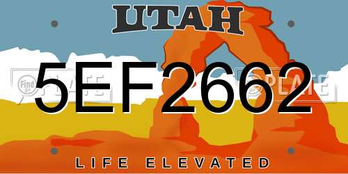 5EF2662 Utah License Plate