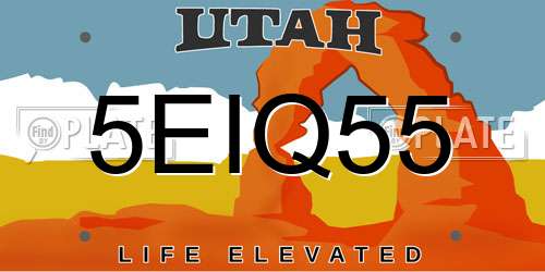 5EIQ55 Utah License Plate