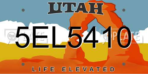 5EL5410 Utah License Plate