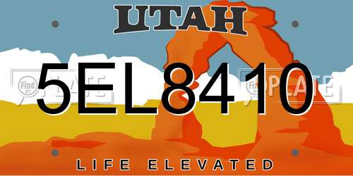 5EL8410 Utah License Plate
