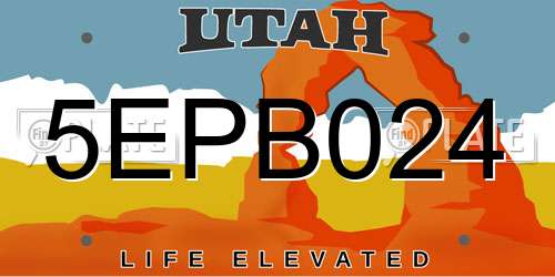 5EPB024 Utah License Plate