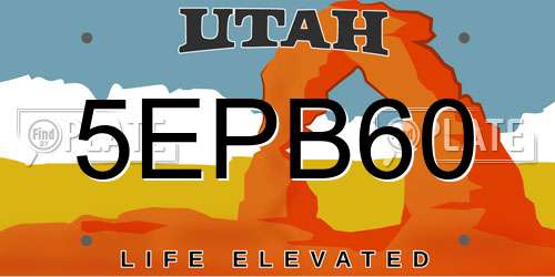 5EPB60 Utah License Plate