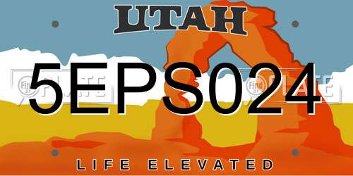 5EPS024 Utah License Plate