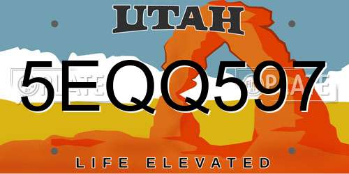 5EQQ597 Utah License Plate