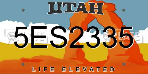 5ES2335 Utah License Plate