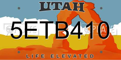 5ETB410 Utah License Plate