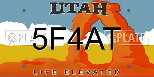 5F4AT Utah License Plate