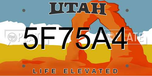 5F75A4 Utah License Plate