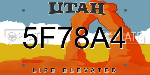 5F78A4 Utah License Plate