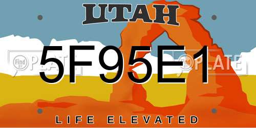 5F95E1 Utah License Plate