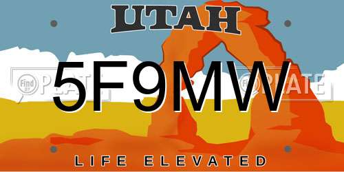 5F9MW Utah License Plate