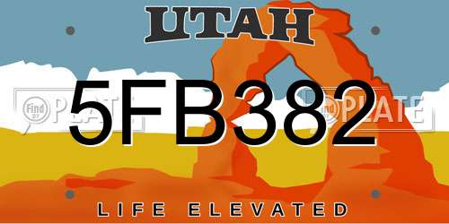 5FB382 Utah License Plate