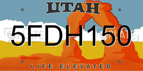 5FDH150 Utah License Plate