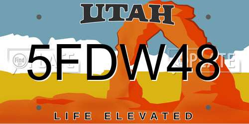 5FDW48 Utah License Plate