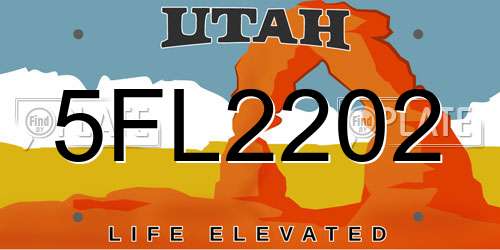 5FL2202 Utah License Plate
