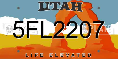 5FL2207 Utah License Plate