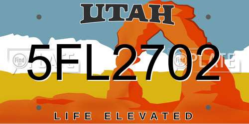 5FL2702 Utah License Plate