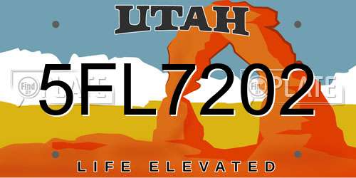 5FL7202 Utah License Plate