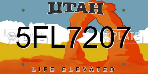 5FL7207 Utah License Plate