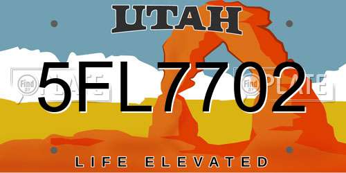 5FL7702 Utah License Plate