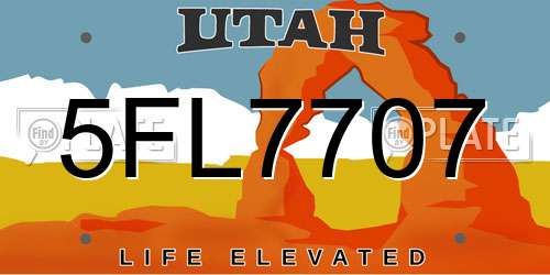 5FL7707 Utah License Plate