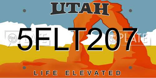 5FLT207 Utah License Plate