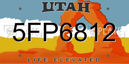 5FP6812 Utah License Plate