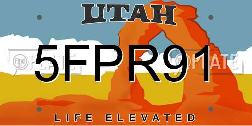 5FPR91 Utah License Plate