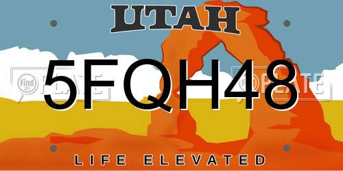 5FQH48 Utah License Plate