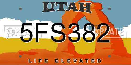 5FS382 Utah License Plate