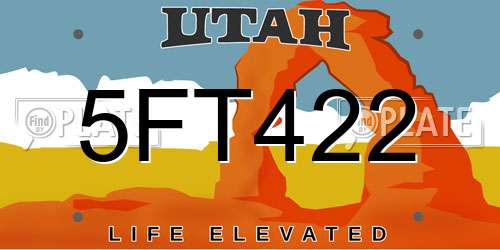 5FT422 Utah License Plate