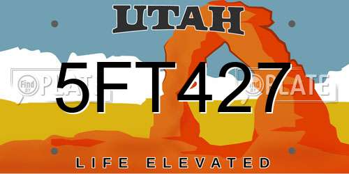 5FT427 Utah License Plate
