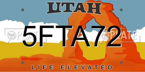 5FTA72 Utah License Plate