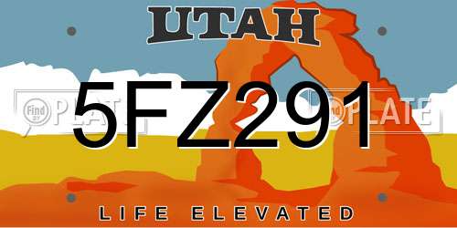 5FZ291 Utah License Plate