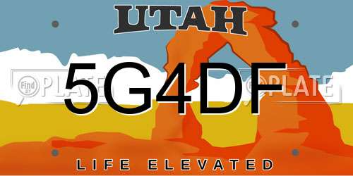 5G4DF Utah License Plate