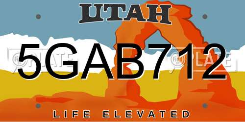 5GAB712 Utah License Plate