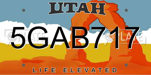 5GAB717 Utah License Plate