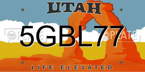 5GBL77 Utah License Plate
