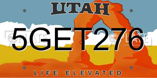 5GET276 Utah License Plate