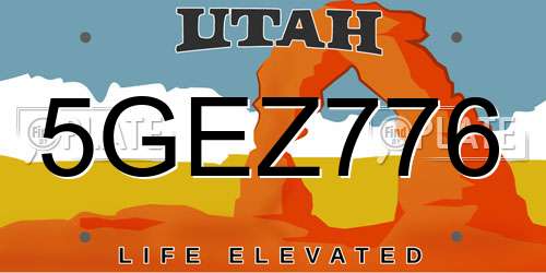 5GEZ776 Utah License Plate