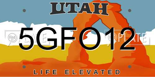 5GFO12 Utah License Plate