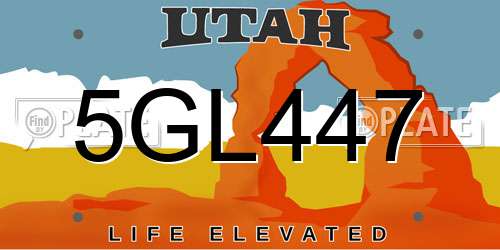 5GL447 Utah License Plate