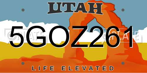 5GOZ261 Utah License Plate